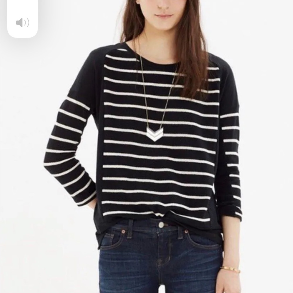 Madewell Stripeset Tee Sweater Size Large